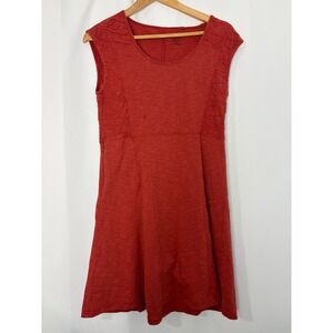 Toad&Co Womens Medium Rust Travel Organic Cotton Knit Sleeveless Dress Eco